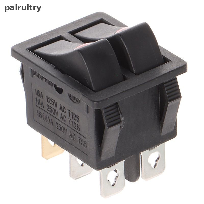 Prt KCD6 6PIN 16A 220V Saklar Lampu Ganda Rocker Switch ON-OFF KCD6 Tombol Lampu Boat Power Switch PRT