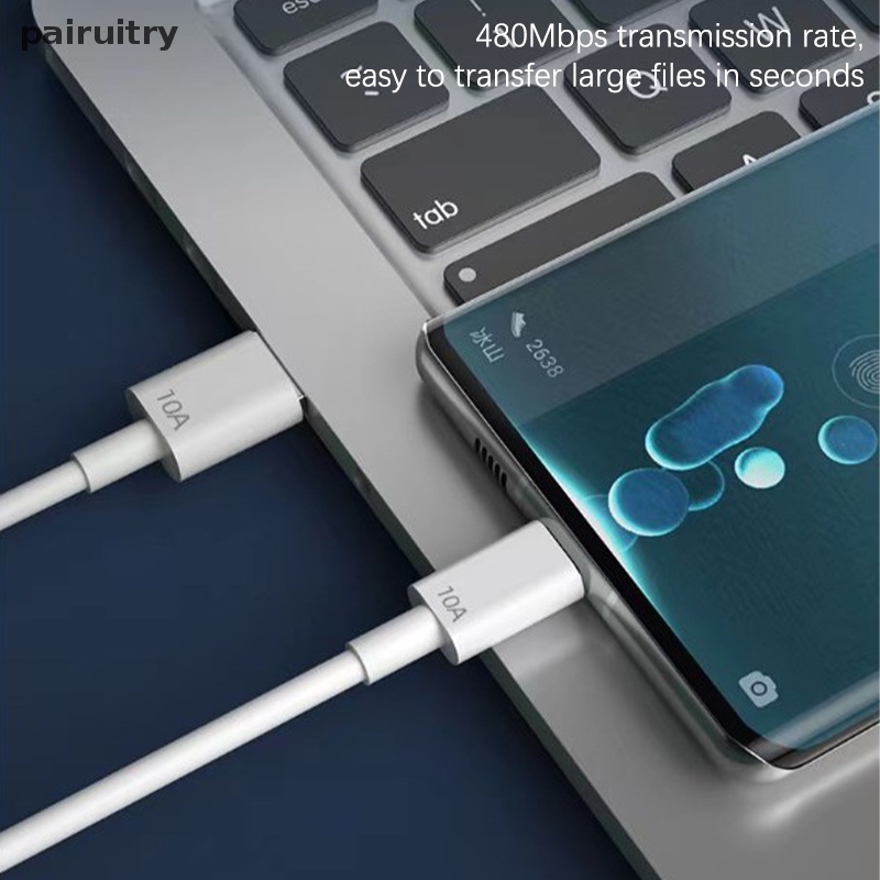Prt 120W 10A USB Tipe C Kabel USB Garis Charing Super Cepat Untuk Handphone Kabel Data PRT