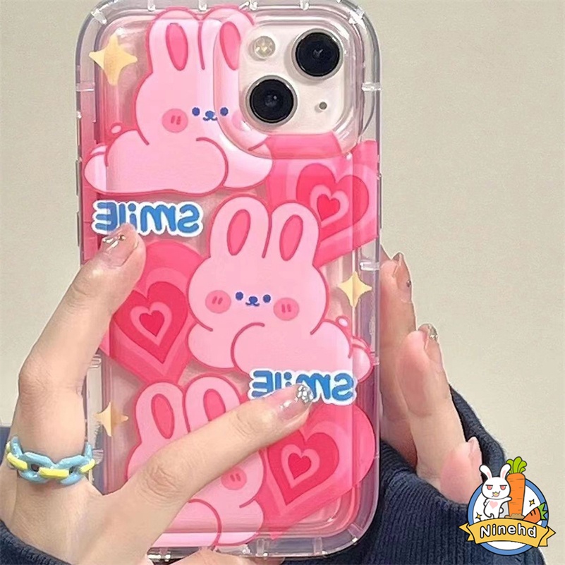 Redmi 12C A1 A1+10C 10A 10 9 9A 9C 9T Note11 11s 10 10s 9 9s Pro Xiaomi 11 Lite Poco X3 Pro Cute Heart Love Rabbit Phone Case Bening Shockproof Airbag Menebal Lembut Silikon Case