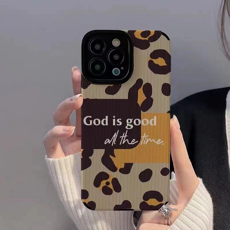 Lamb Skin Pretty Brown Leopard Print English Soft Case IPhone 6S 7 Plus 8 Plus X XS XR XS Max 11 13 12 14 PRO Max 14 Plus 12 13 MINI SE Phone Case Girl Women's Fashion