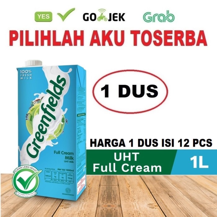 Susu Greenfields FULL CREAM 1 LITER - (HARGA 1 DUS ISI 12 pcs)