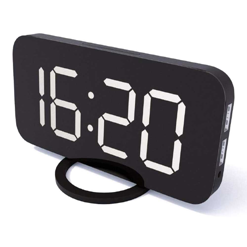 [COD] Jam Alarm Digital with Smartphone Charger 2 USB Port 2.1A Minimalis Unik Suara Keras