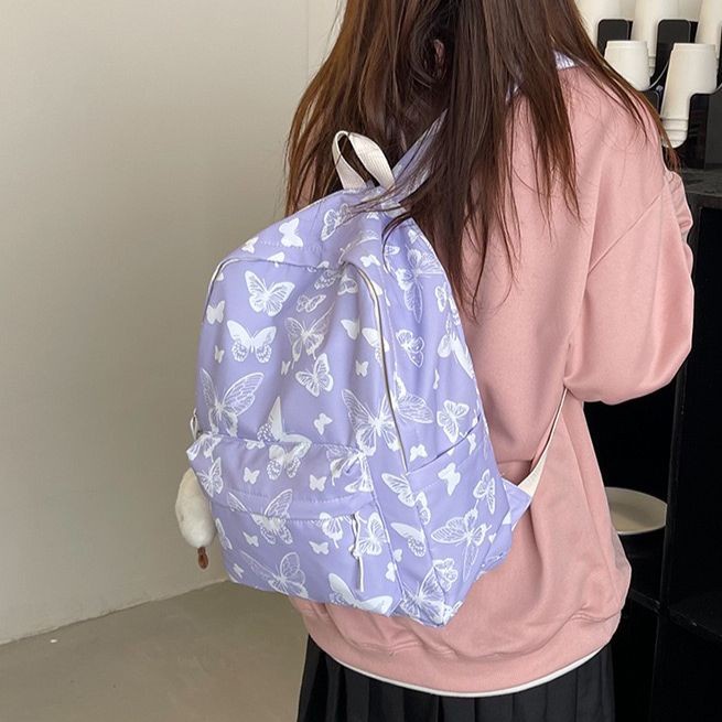 OPIOBAGS TAS RANSEL WANITA MOTIF TAS FASHION KOREA IMPORT TFW 100 - LILAC