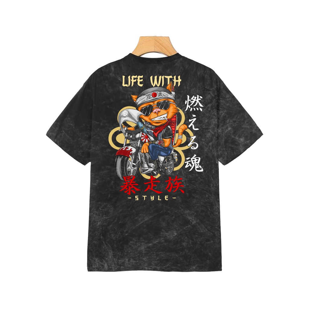 Kaos Distro Snow Wash Lengan Pendek Reguler T-Shirt Bahan Katun Adem Vol 2- Owl Store