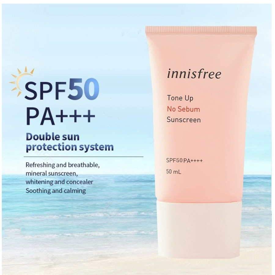 Innisfree Intensive Triple Shield Sunscreen / Innisfree Tone Up No Sebum Sunscreen Skincare Sunblock Cream SPF50+ PA++++ 50ml