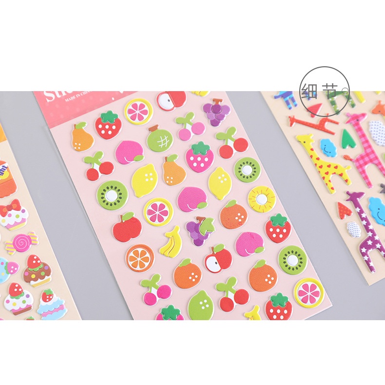 Kartun Kreatif 3D Seri Hewan Stiker Anak-Anak Indah Dekoratif DIY Bahan Stiker