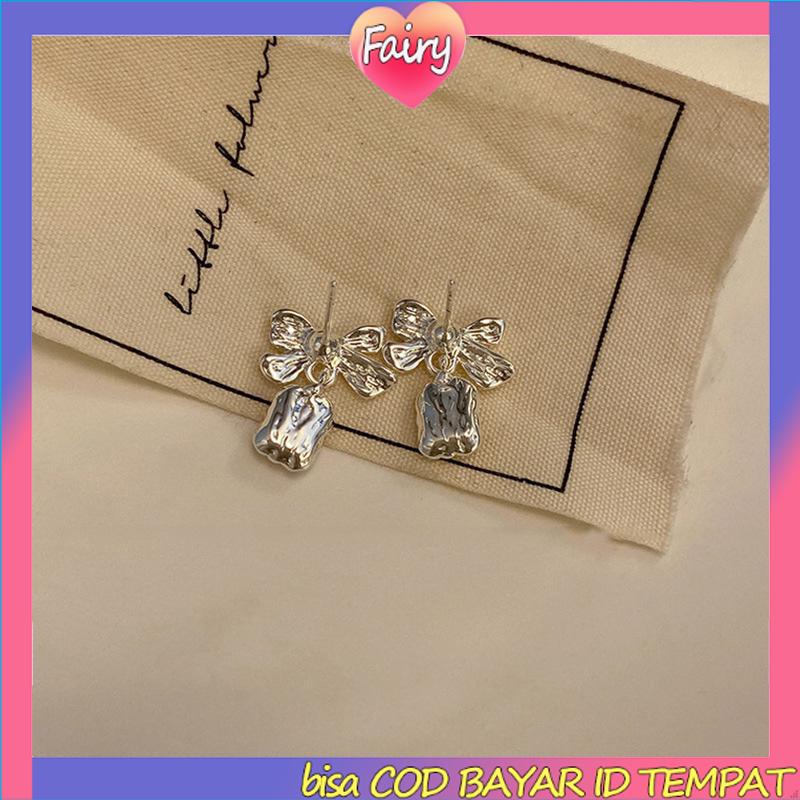 Anting Dasi Kupu-kupu Berlian Zircon Bow Stud Anting Fashion Korea Gaya Untuk Wanita F