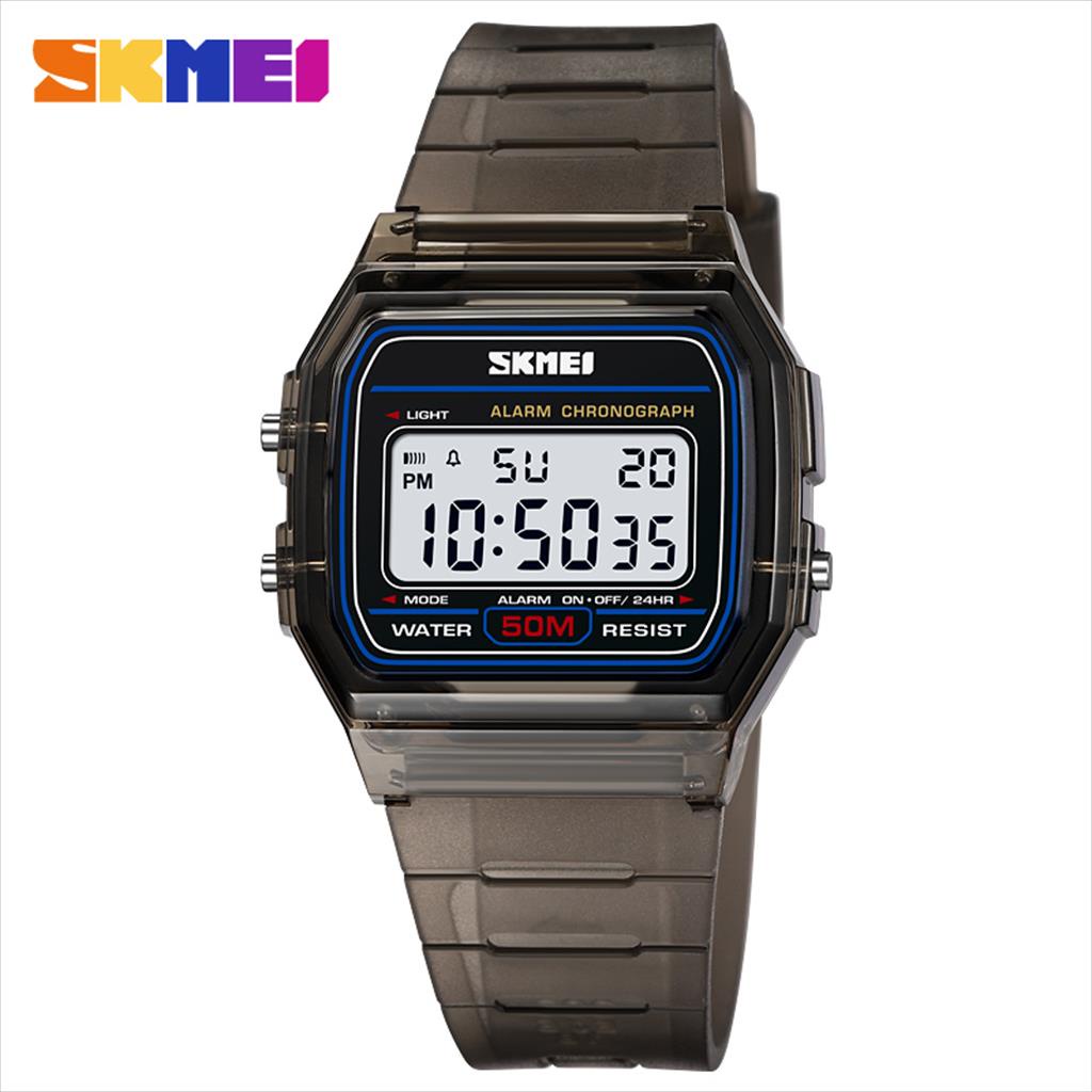 Jam Tangan Pria Digital SKMEI 2056 EL Light Rubber Anti Air Original