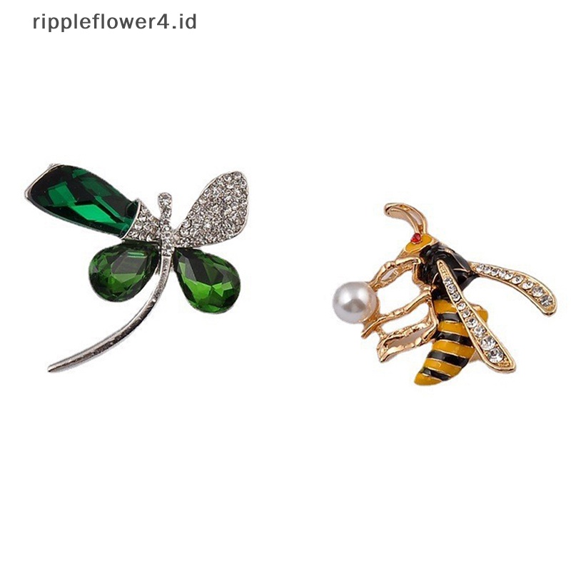{rippleflower4.id} Fashion Serangga Kupu-Kupu Bros Wanita Pakaian Pesta Pernikahan Perhiasan Aksesoris Kerah Pin Hadiah~