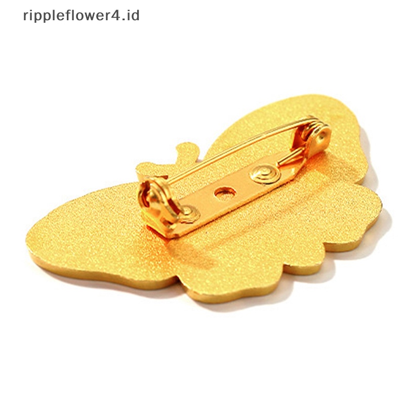 {rippleflower4.id} Retro Kupu-Kupu Ngengat Enamel Bros Kartun Serangga Lencana Kerah Pin Perhiasan Hadiah~