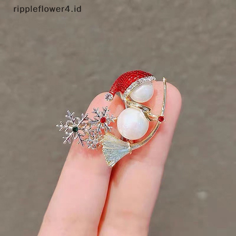 {rippleflower4.id} Pin Salju Natal Yang Indah Penyihir Berkualitas Di Sapu Bros Selamat Natal Tahun Baru Bros Pin Perhiasan Bros Hadiah Tahun Baru~