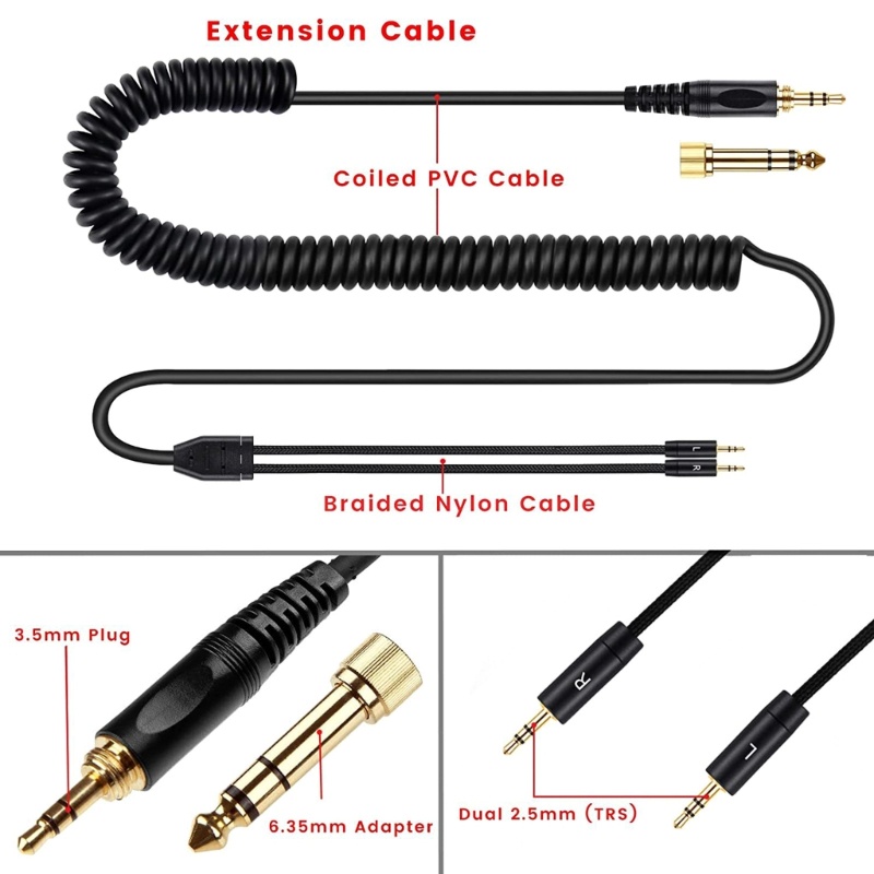 Bt Kabel Coil Headphone Premium-grade Dengan Konektor Ganda Untuk Hifiman HE400S HE-400I