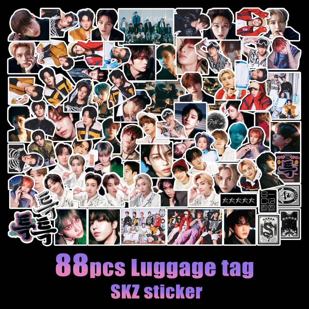 88pcs /set STRAY KIDS Stiker Album 5-bintang Laptop Ponsel Bagasi DIY Dekorasi Straykids Pasta Tahan Air