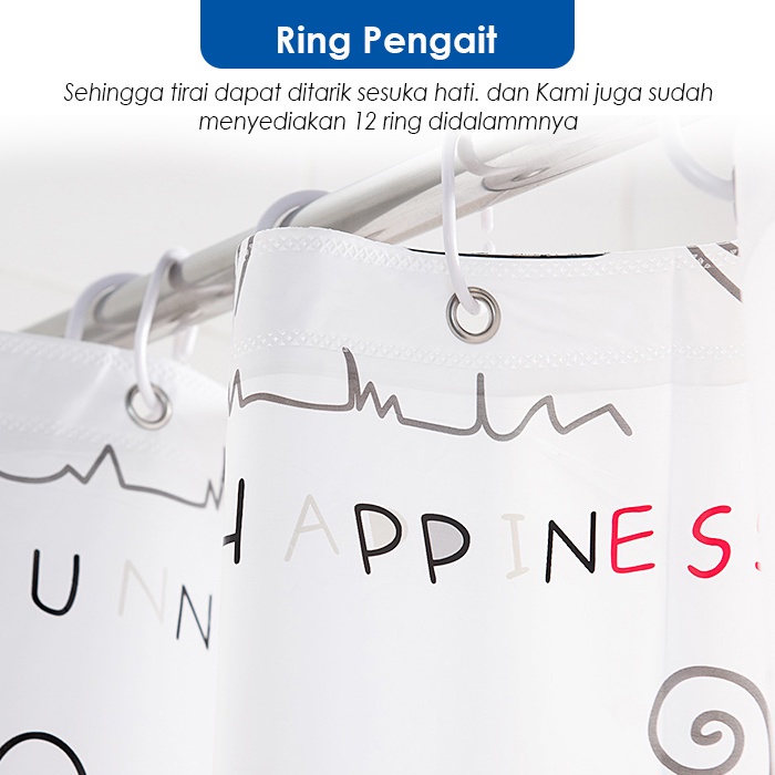 Tirai Serbaguna Gorden Shower Curtain Motif Kualitas Terbaik / Tirai Kamar Mandi Peva Anti Air