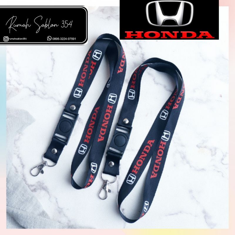 TALI LANYARD HONDA MOTORS GANTUNGAN LEHER ID CARD NAME TAG GANTUNGAN KUNCI
