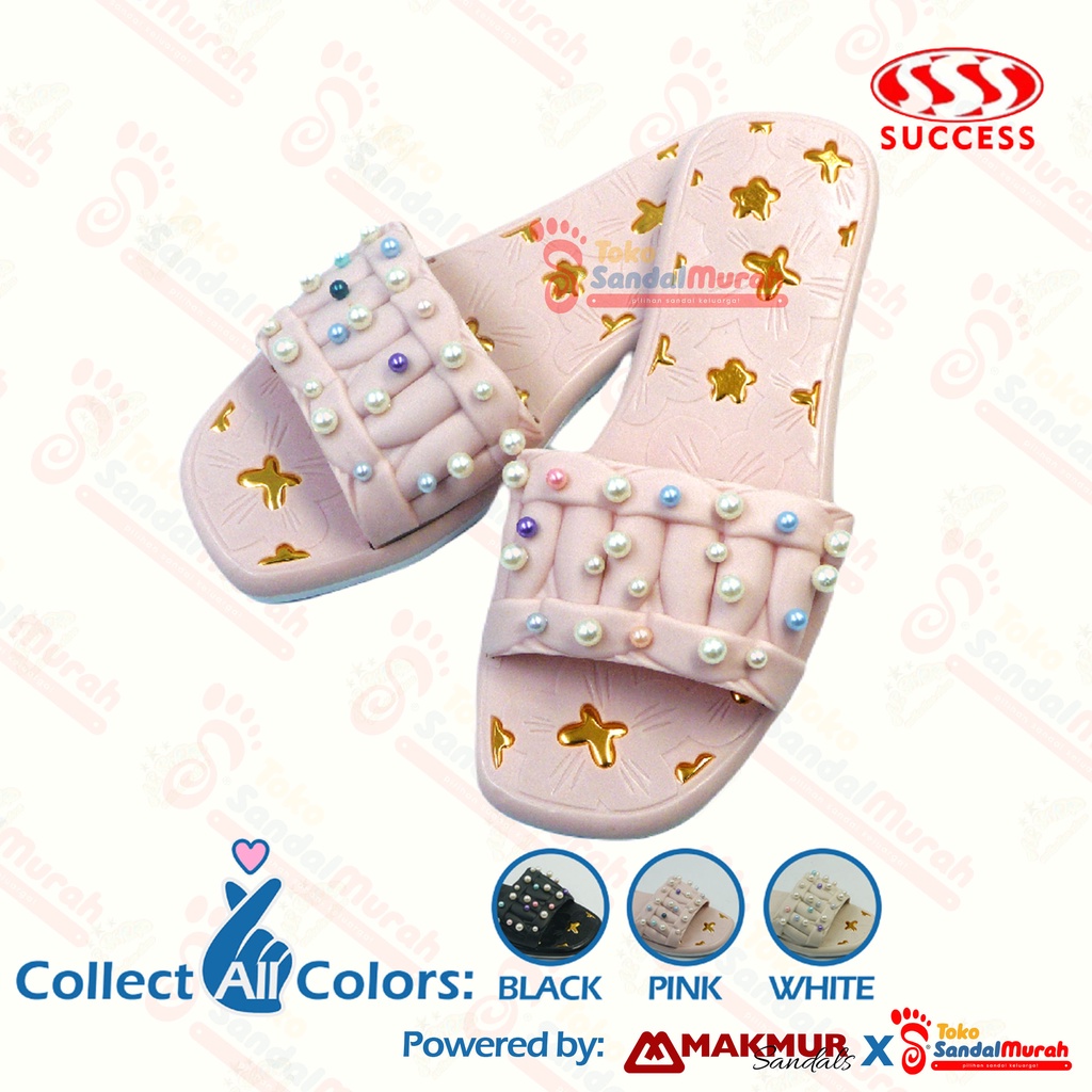 Toko Sendal Murah - Sandal Flip Wanita Dewasa Uk 36 - 40/ Sandal Lucu Dengan Hiasan Mutiara/ Sandal Santai Untuk Aktivitas Di Rumah/ Sandal Terbaru Model Kekinian/ [ Toko Sendal Murah SS KTJ-2205 ]