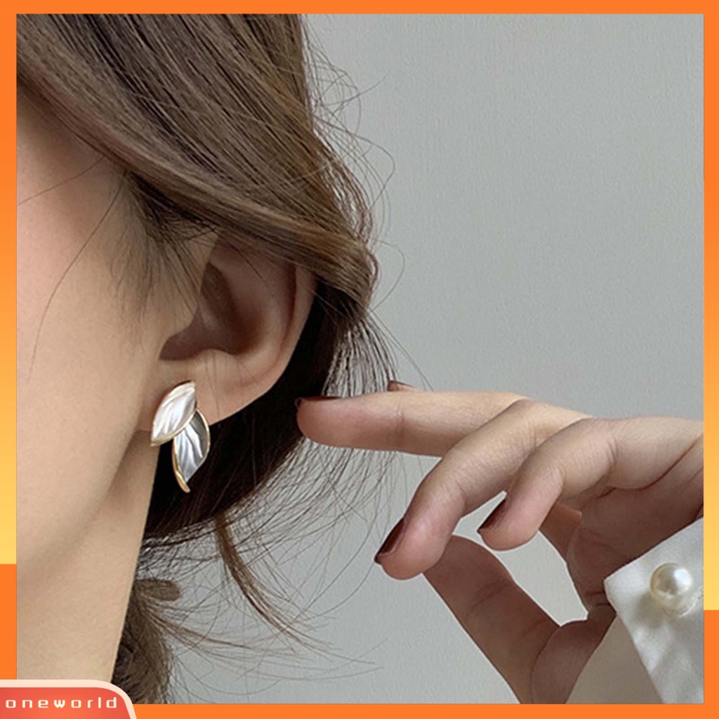 [WOD] 1pasang Anting Tusuk Wanita Daun Perhiasan Indah Ringan Tahan Lama Ear Studs Untuk Pacaran