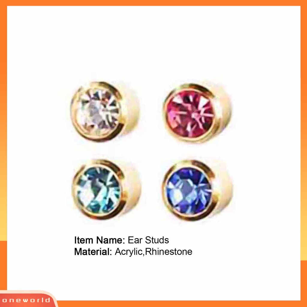 [WOD] 12pasang Stud Earring Piercing Anting Hadiah Akrilik Gadis Berlian Imitasi Hias Ear Studs Untuk Perjamuan