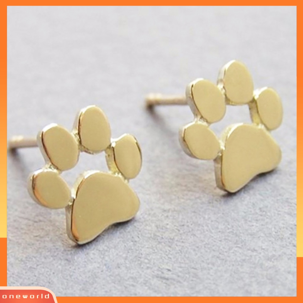 [WOD] 1pasang Anting Tusuk Bentuk Jejak Kaki Hewan Gaya Bahan Alloy Wanita Remaja Perempuan Perhiasan Studs Untuk Ulang Tahun