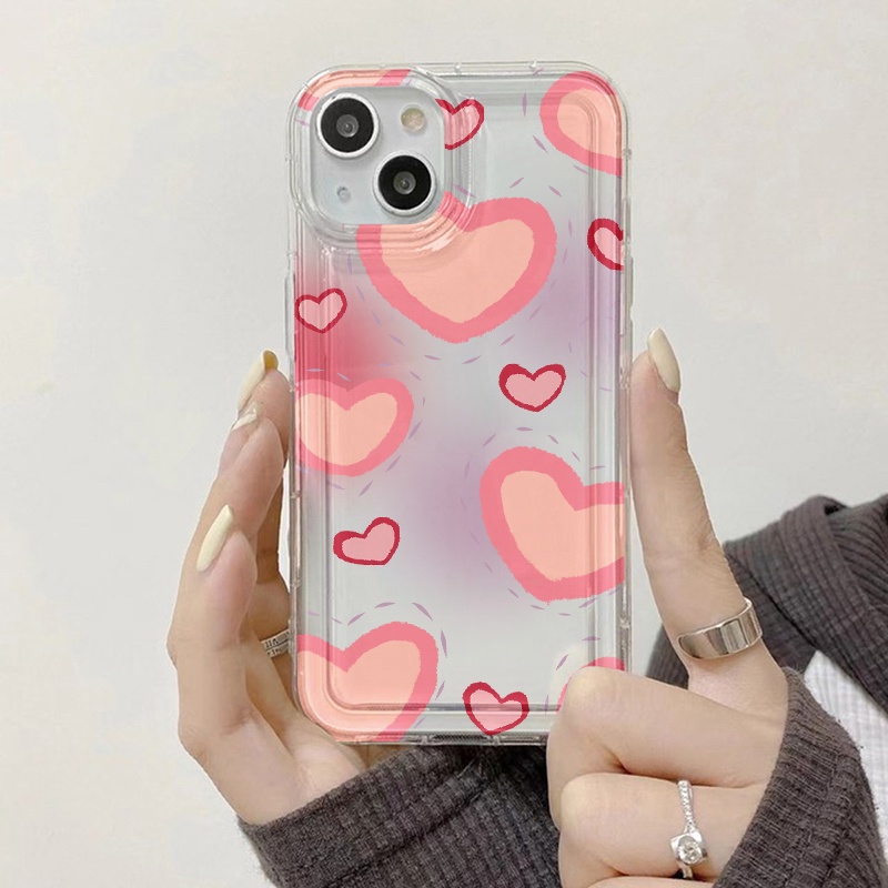 Case Hati Pink Untuk Vivo Y11 Y12 Y15 Y17 Y12S Y12A Y20 Y20S Y21 Y21A Y21G Y21S Y33 Y33S Y33T Y3S Y90 Y91 Y91C Y91i Y95 Y70 Y1S V21 V255G X8 Lite Airbag Shockproof Cover