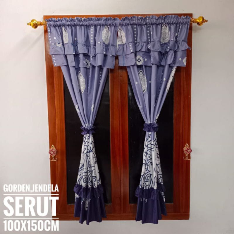 gorden serut pintu jendela ukuran 100 x 150