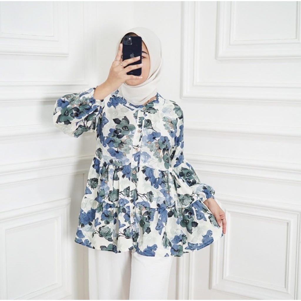 BEFAST - ZFS OOTD WANITA BLOUSE XEYNA / LIMITED AIKO PREMIUM RAYON / Blouse Wanita Terbaru / Fashion kekinian remaja ABG Trendy / Atasan Lengan Panjang Wanita / Outfit Daily Wanita Hijab / Blouse Motif flower