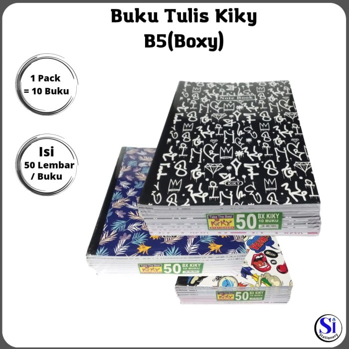 

Buku Tulis Kiky B5 Boxy 50 Lembar 1 Pack Isi 10 Pcs