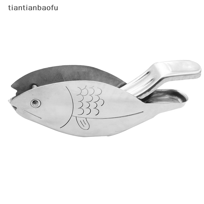 [tiantianbaofu] Alat Peras Jeruk Lemon Stainless Steel Bentuk Ikan Lemon Juicer Alat Peras Jeruk Nipis Manual Butik