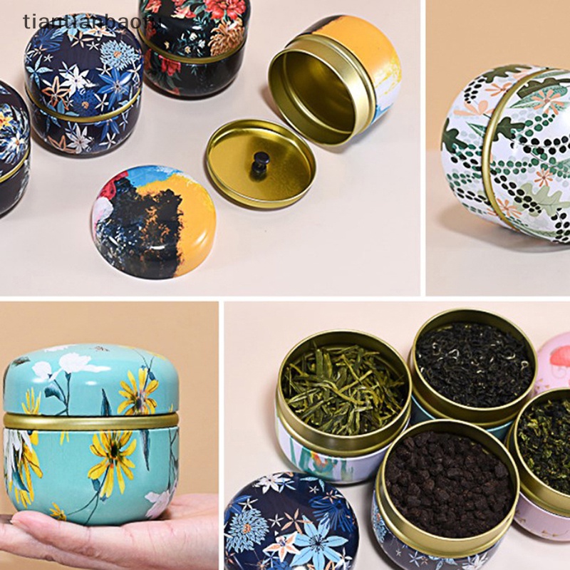[tiantianbaofu] Tea Can Metal Kitchen Storage Canisters Jar Untuk Rumah Lembab-Bukti Teh Daun Tin Butik