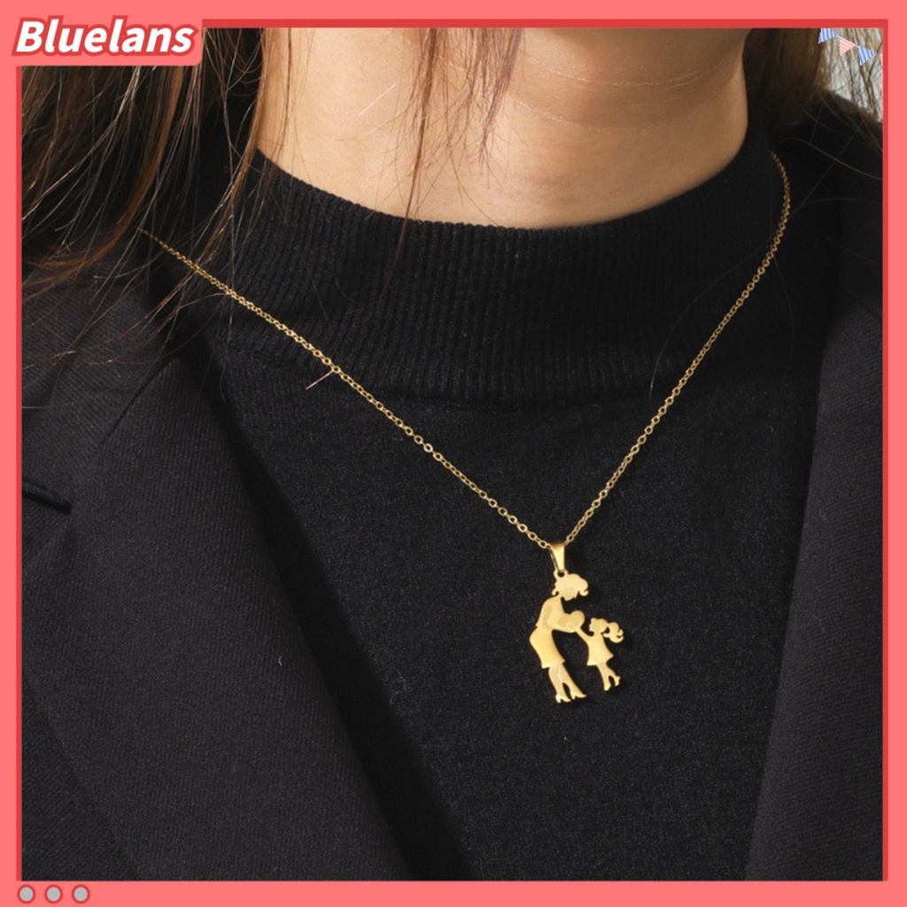 [BLS] Wanita Kalung Emas Dapat Disesuaikan Slim Hadiah Hari Ibu Stainless Steel Ibu Putri Cinta Hati Liontin Kalung Perlengkapan Festival