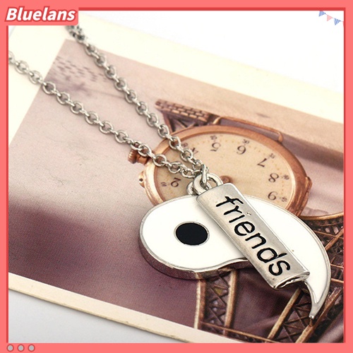 [BLS] 2pcs/set Sahabat Tai Chi Yin Yang Diukir Bar Liontin Split Kalung Hadiah