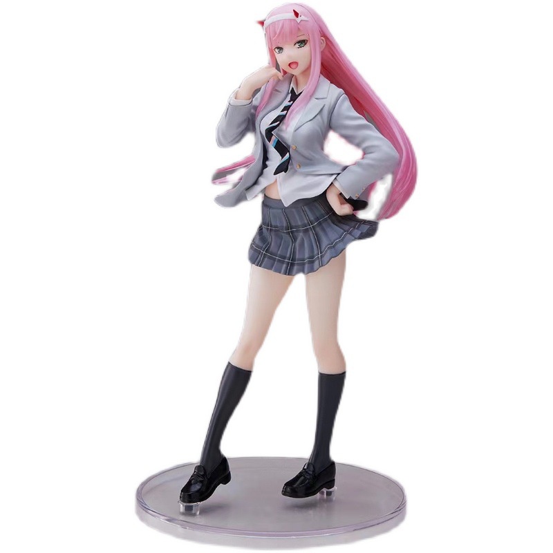 Darling in the FRANXX Anime ZERO TWO 02seragam Sekolah PVC Action Figure 18cm Model Patung Mainan