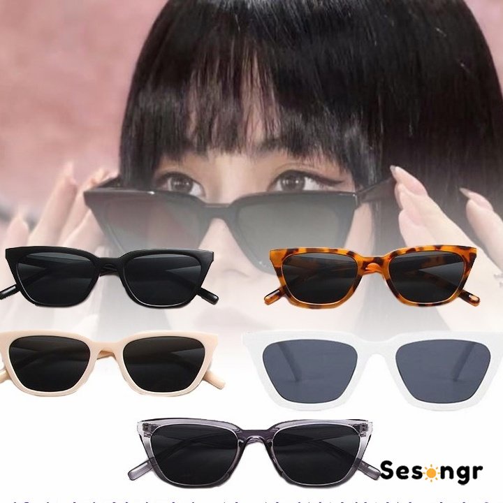 Kacamata Hitam Wanita Korea Gaya Kacamata Lensa Warna Kucing Cewek Sunglasses  - An