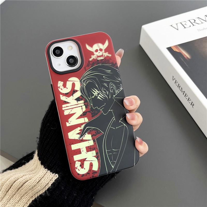 NEW !! ONEPIECE Anime Shanks Luffy Case iphone (For Iphone 11 12 pro max 13 pro max 14 promax READY ! ) luxury Premium Quality Laser Frosted iPhone Case