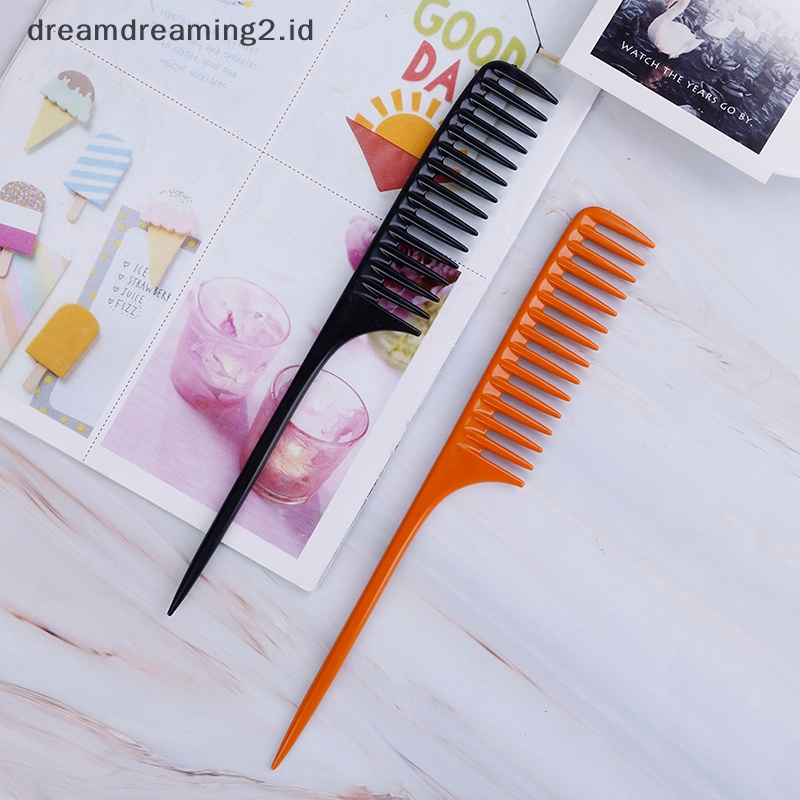 (drea) 1pc Tip Ekor Sisir Salon Sikat Rambut Alat Penata Rambut Diy Rambut Sisir Gigi Lebar //