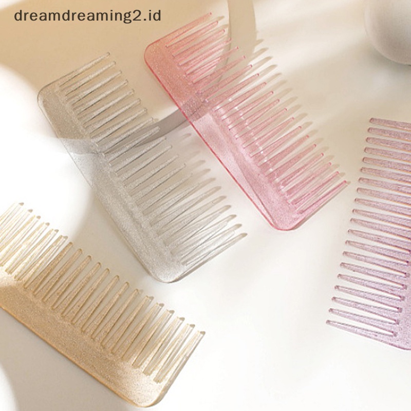 (drea) Sisir Glitter Warna Bintang Keriting Pengering Gagang Basah Detangling Besar Wanita Styling //