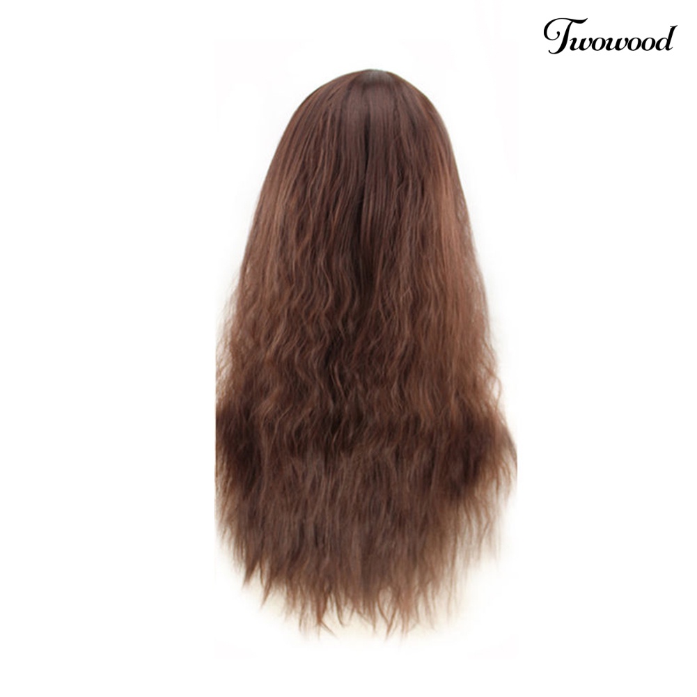 Twowood 65cm Wanita Panjang Keriting Bergelombang Rambut Penuh Wig Fashion Kostum Pesta Cosplay Anime