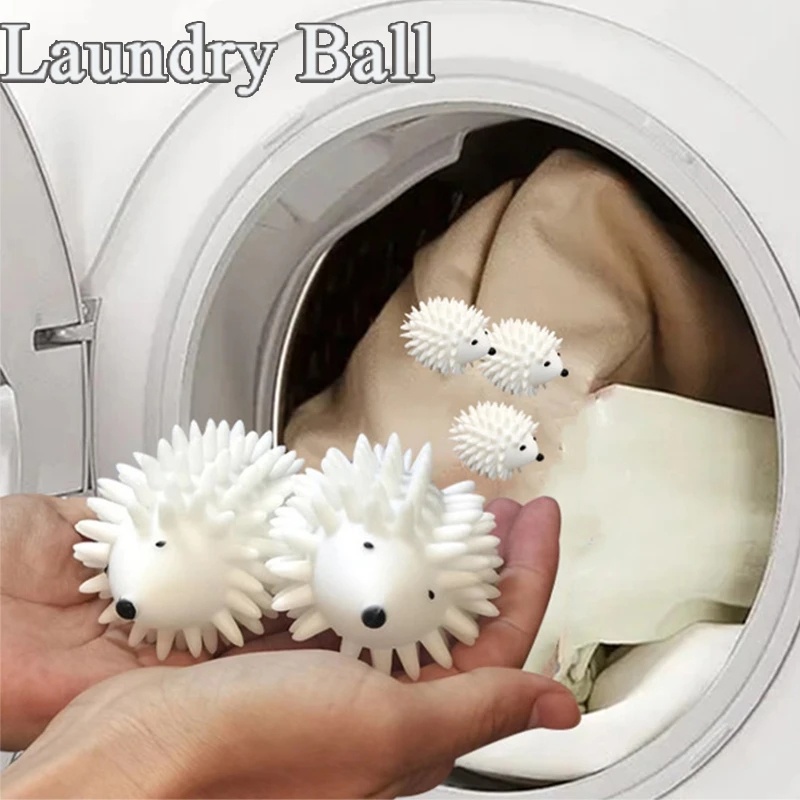 Praktis Kartun Landak Magic Laundry Ball Dekontaminasi Anti Kusut Mensterilkan Meningkatkan Gesekan Lembut Tidak Melukai Pakaian Reusable Home Cleaning Tools