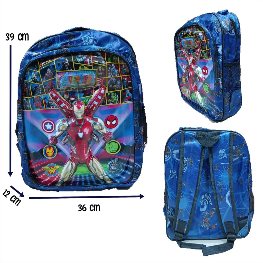 OTS 596 - Backpack Embos Led SD Tas Ransel Sekolah Anak SD Motif Kartun Lucu Superhero