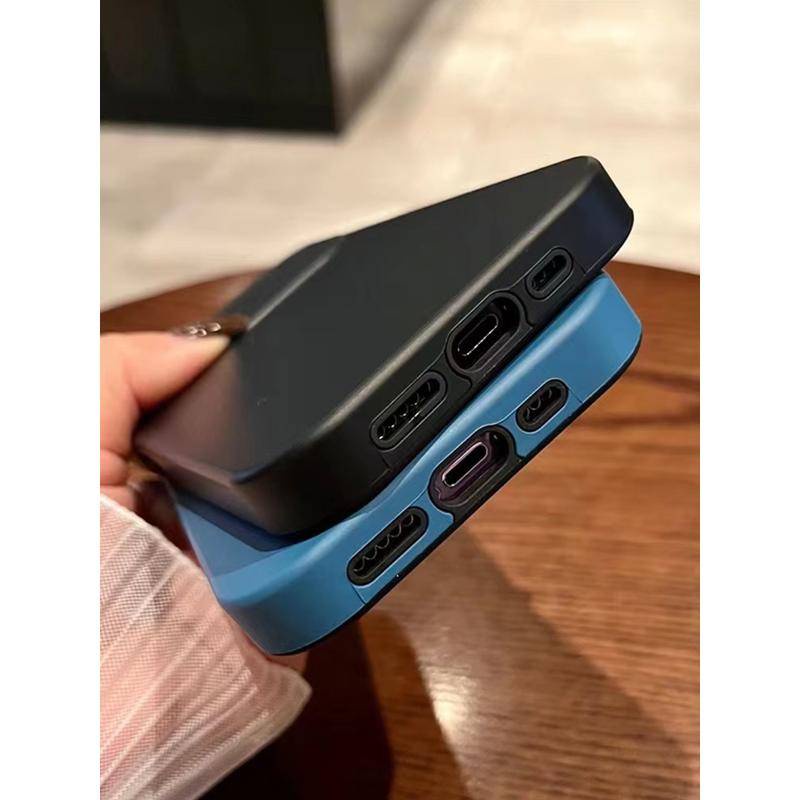 IPHONE Kontras Warna Sederhana 2-in-1 Windows Besar Rasa Kulit Dalam Detik Ganti Casing Ponsel Untuk Iphone14 13 12 Pro Max14 Plus