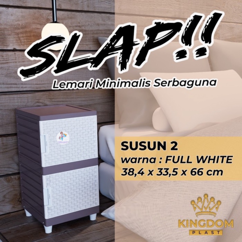 Lemari Plastik Slap Susun Serbaguna Minimalis Pearl Kingdom