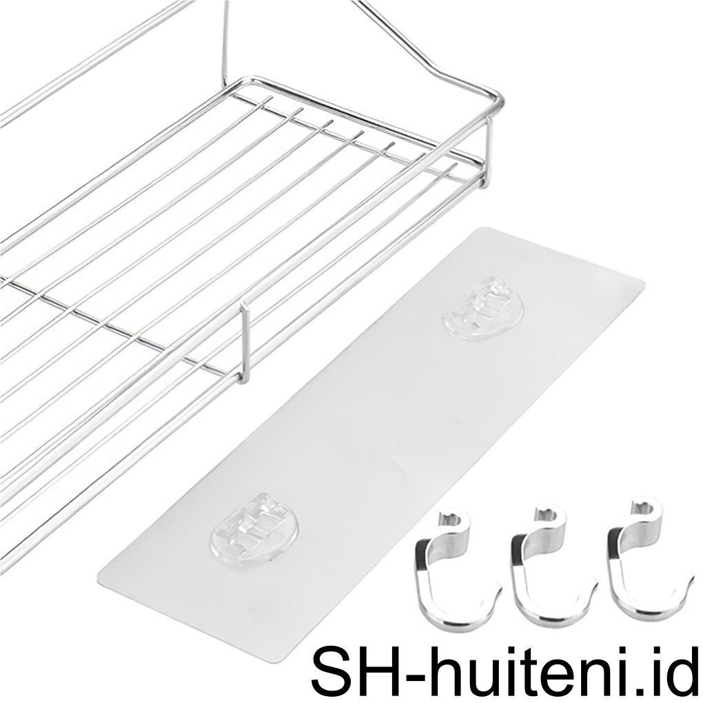 Rak Stainless Steel Yang Dipasang Di Dinding Holder Rak Serba Serbi Organizer Hemat Tempat Untuk Kamar Mandi Dapur Ruang Tamu