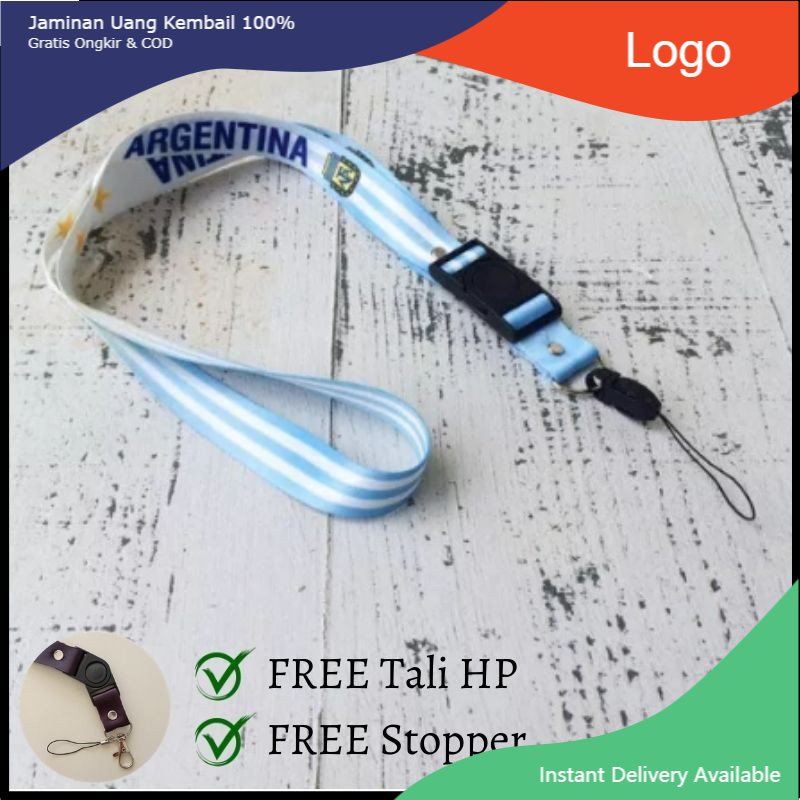 

Tali Lanyard Custom FC Argentina/ Custom Lanyard Tali Gantungan Kunci HP POD ID Card