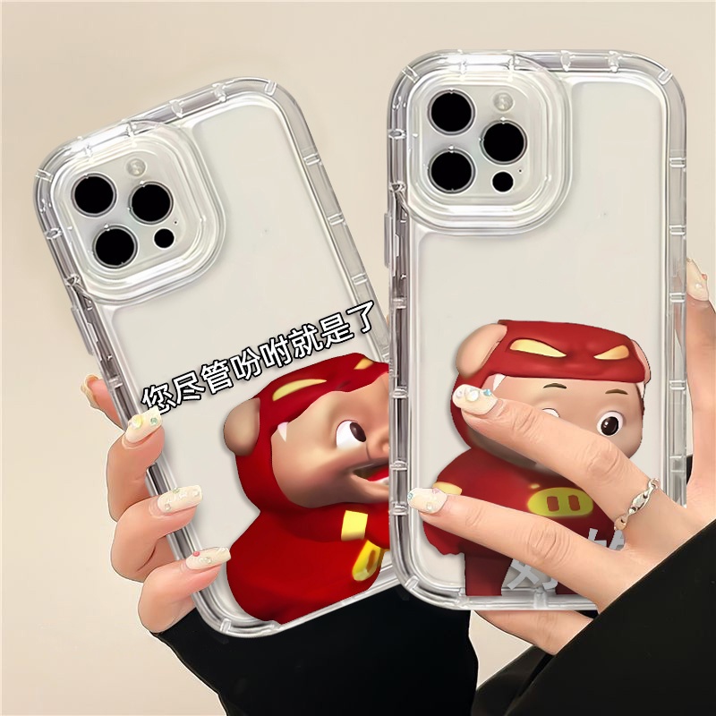 IPHONE Casing Soft Case Babi Lucu Kompatibel Untuk Iphone14 13 11 12 Pro XS Max X Xr7 +8Plus Casing Ponsel Pasangan TPU Silikon Shockproof Cover