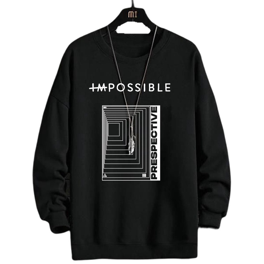 Sweater Pria Impossible Crewneck kece terbaru size L-XXL sweatshirt  sablon  fleece berkualitas