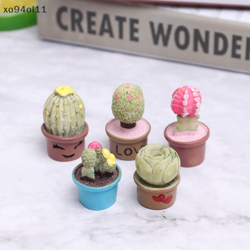 Xo 5Pcs Miniatur Dalam Pot Untuk Dekorasi Furniture Rumah Boneka Home OL