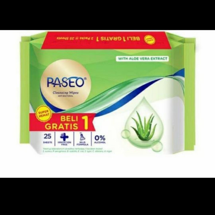 Harga Grosir Tisu basah paseo cleansing wipes antibacterial (2pacx25s)