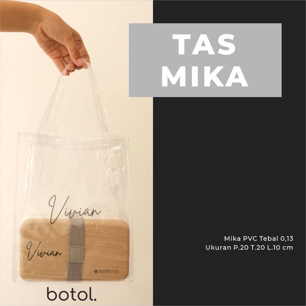 Tas Mika PVC Box Nasi | Kantong Makanan Transparan | Tas Kotak Bening