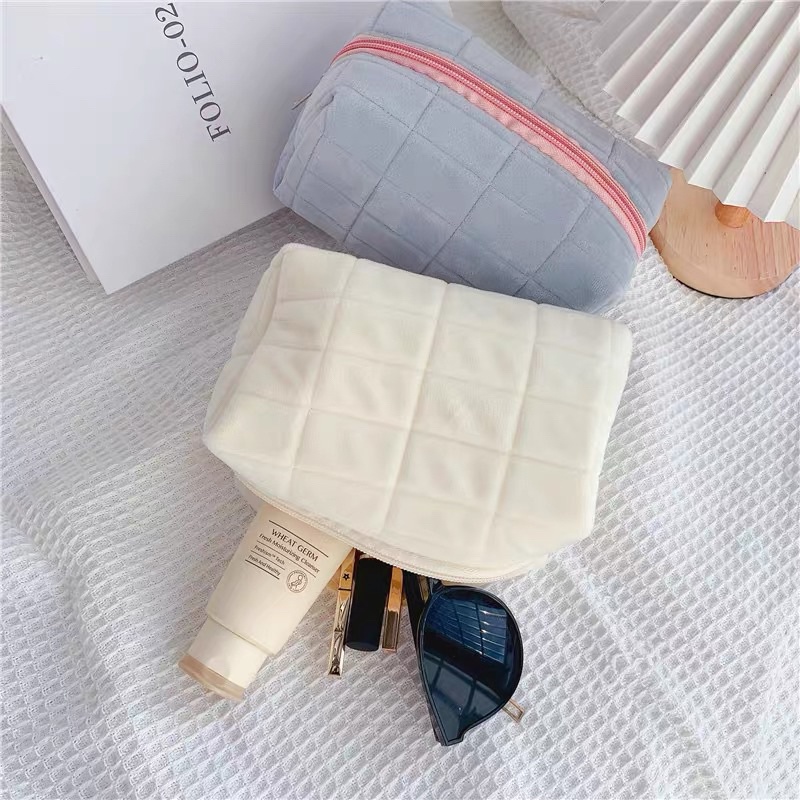 JOLINEOFFICIAL CUTE POUCH PILLOW KOREA / MUJI STYLE MAKE UP POUCH / COSMETIC BAG KAPASITAS BESAR / KOTAK PENSIL BANTAL LUCU / PENSIL POUCH / TAS MAKE UP BANTAL / FURANO PUFFY POUCH