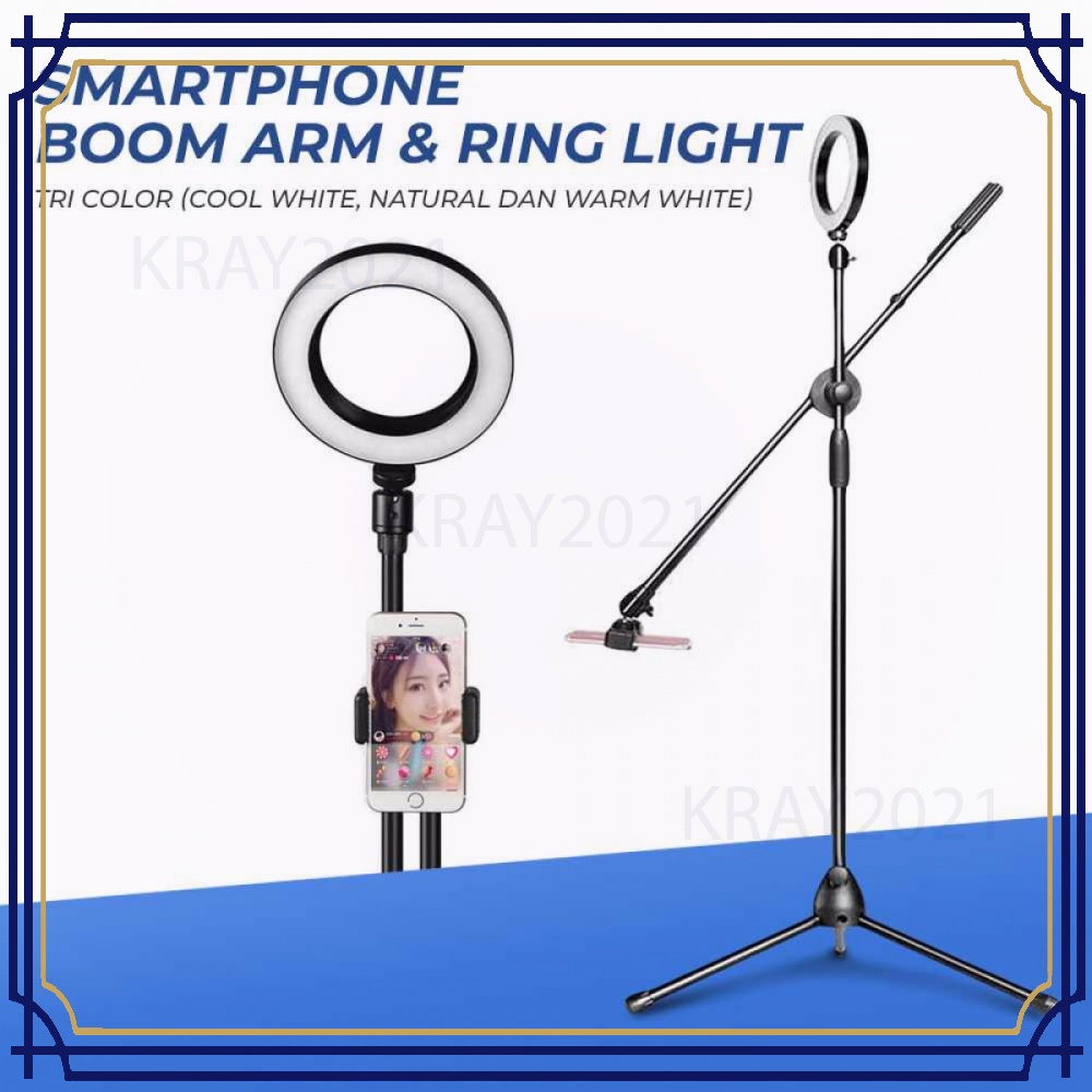 Tripod Stand Holder Smartphone Boom Arm &amp; Ring Light -SP330